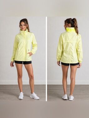 NWT Bench Neon Yellow Rain Jacket w/ Hidden Hood 🌧️